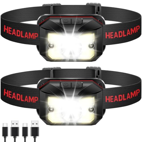 2 Pack Rechargeable LED Headlamp Set