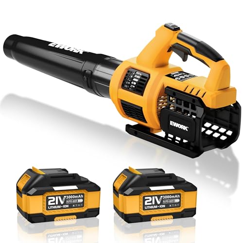 2 Battery Cordless Leaf Blower with 21V and 550 CFM Turbo