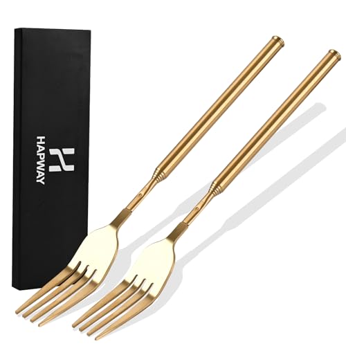 2 Pack Telescopic Stainless Steel Extendable Forks