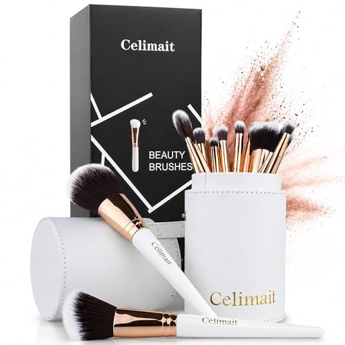 12 Piece Makeup Brush Set with Storage Case