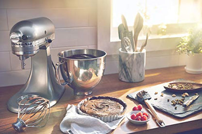 KitchenAid KSM150FECU Value Bundle Artisan 5 Quart Stand Mixer, Contour Silver