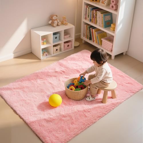 3x5 Fluffy Shag Area Rug for Bedroom Nursery