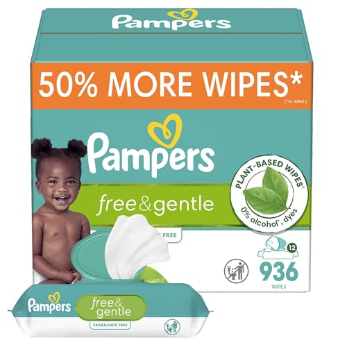 936 Count Pampers Baby Wipes, Hypoallergenic Unscented