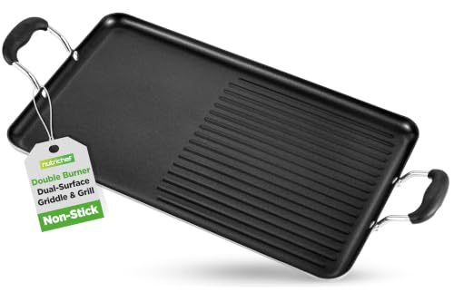 NutriChef 24-Inch Nonstick Double Burner Griddle Pan