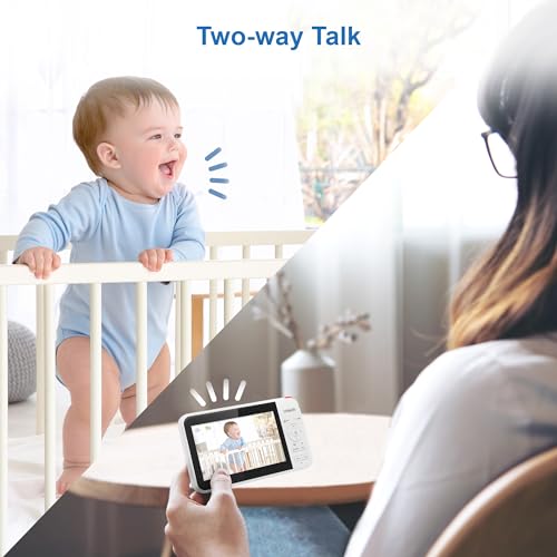 VTech VM924 Remote Pan-Tilt-Zoom Video Baby Monitor, 5" LCD Screen, Up to 17 Hrs Video Streaming, Night Vision, Up to 1000ft Range, Soothing Sounds, 2-Way Talk, Temperature Sensor,Secured Transmission