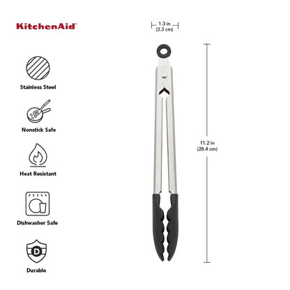 KitchenAid 12" Silicone Tipped Stainless Steel Tongs