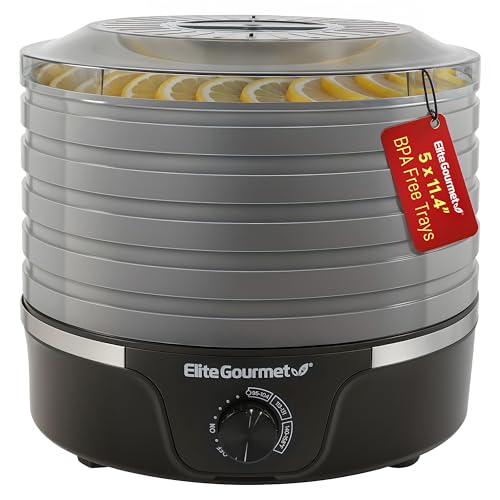 Elite Gourmet 5-Tray Adjustable Temperature Food Dehydrator