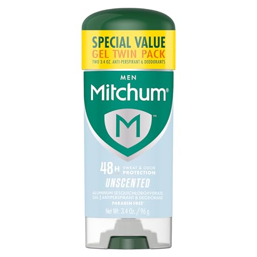 2 Pack Mitchum Men’s Antiperspirant Deodorant Gel 48HR