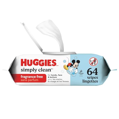 64 Count Huggies Simply Clean Unscented Baby Wipes