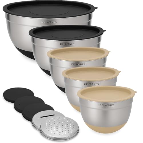 5 Piece Stainless Steel Mixing Bowls with Lids