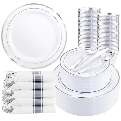 350 Piece Plastic Dinnerware Set for 50 Guests