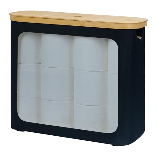 Toilet Paper Storage Basket with Bamboo Lid