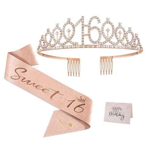 16th Birthday Sash and Tiara Set for Girls