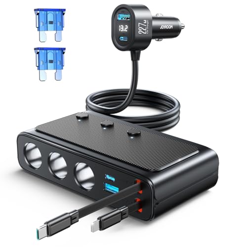 9-in-1 Retractable 227W Car Cigarette Lighter Splitter