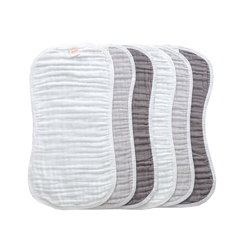 6 Pack Muslin Cotton Baby Burp Cloths