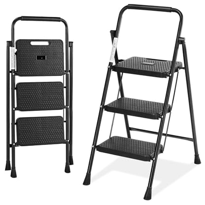 OLIXIS Heavy Duty 3 Step Folding Ladder