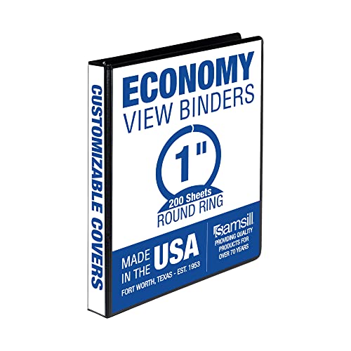1 Inch 3 Ring Binder, Clear View, 200 Sheets