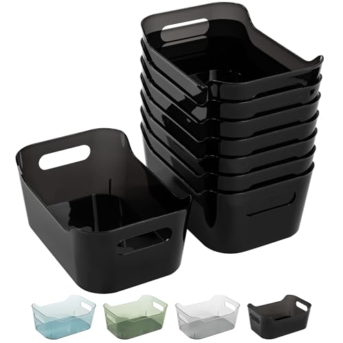 8 Pack Plastic Pantry Storage Organizer Bins