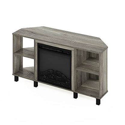 Furinno Corner Fireplace TV Stand for 55" TVs