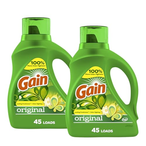 2 Pack Gain Liquid Laundry Detergent, 65 oz Each