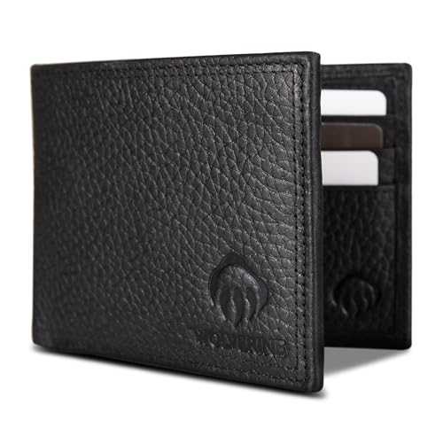 WOLVERINE Men's RFID Blocking Rugged Bifold & Passcase Wallets (Avail in Cotton Canvas Or Leather), Marquette-Black, One Size
