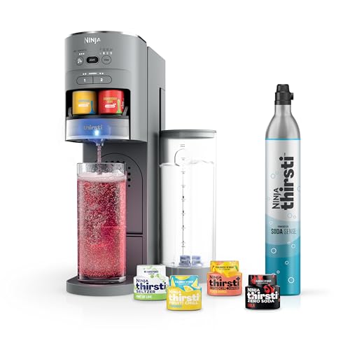 Ninja Thirsti Soda Maker with CO2 and Flavor Drops