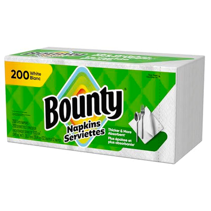 Bounty White Paper Napkins, 200 Count