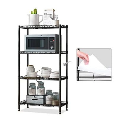 SsngygHme 4 Tier Shelves Storage, Wire Shelf Unit, Standing Adjustable Metal Shelves Organizer, Storage Racks for Restaurant Garage Pantry Kitchen Garage（ 21" x 11" x 43"）