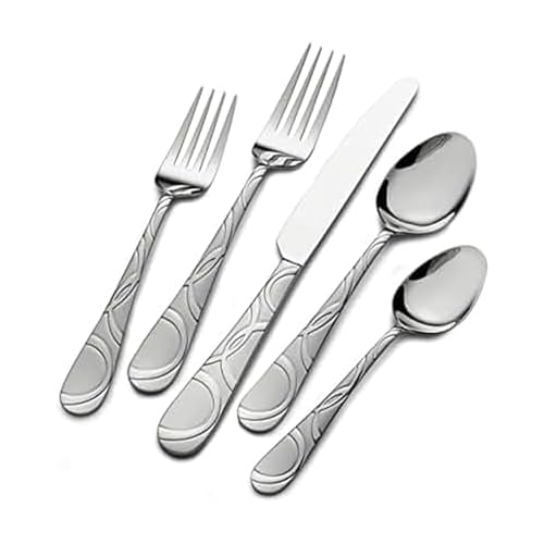 53-Piece Stainless Steel Silverware Set with Serving Utensils