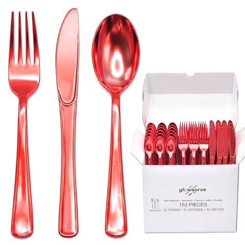 153 Pack Disposable Plastic Silverware Cutlery Set