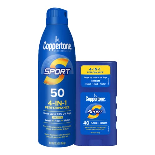 2 Pack Coppertone Sport Sunscreen Spray and Stick