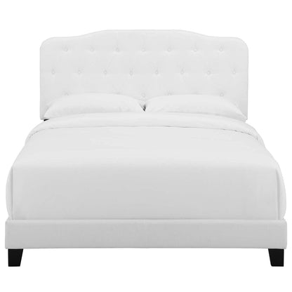 Modway Amelia Tufted Fabric Upholstered Twin Platform Bed in White