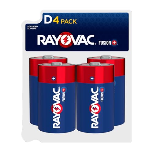 4 Pack Rayovac Fusion Alkaline D Batteries