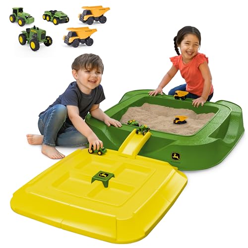 John Deere Sandbox Playset with Toy Trucks and Tractors