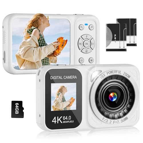 4K 64MP Dual Screen Point and Shoot Camera