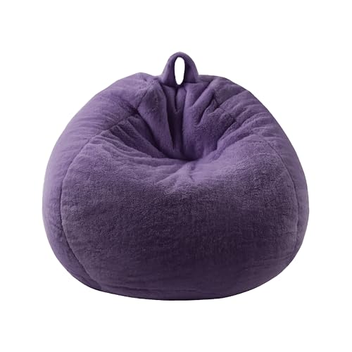 Faux Fur Stuffed Animal Storage Bean Bag Chair Cover