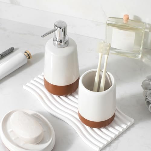 MALACASA 4-Piece Ceramic Bathroom Accessories Set