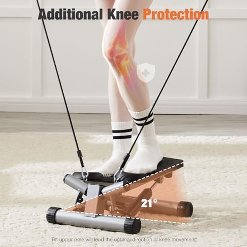 Mini Stair Stepper with Resistance Bands for Home