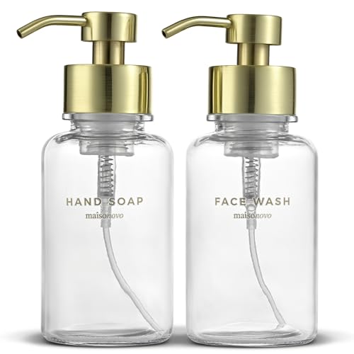 2 Pack Glass Foaming Soap Dispenser with Pump