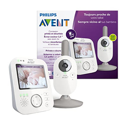 PHILIPS Avent Digital Baby Monitor with Camera and Audio, 3.5" Display Baby Camera Monitor with 2-Way Talk, Night Vision, Temperature, 980ft Range, Video Baby Monitor with No Wi-fi, Lullabies