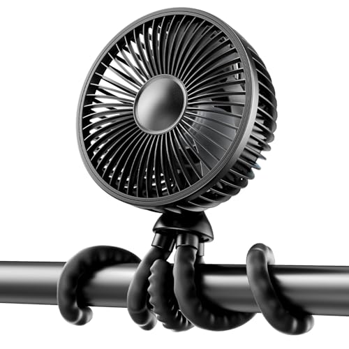 Rechargeable Clip-On Stroller Fan with Night Light