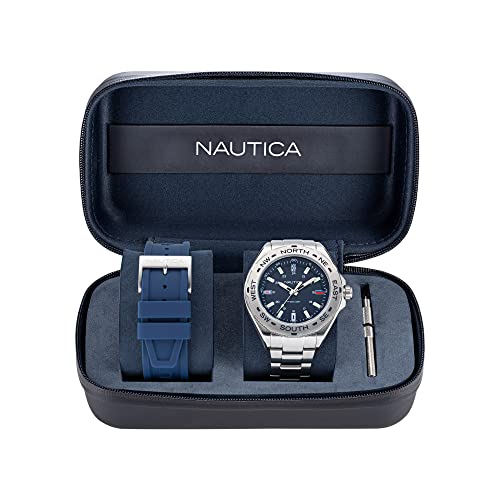 Nautica Recycled Steel Bracelet & Silicone Strap Watch