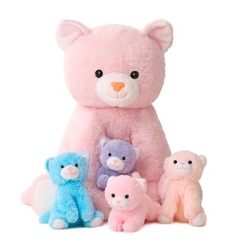5 Pack Cat Plush Toy Set for Kids