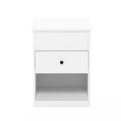 Furinno Lift Top Nightstand in Solid White