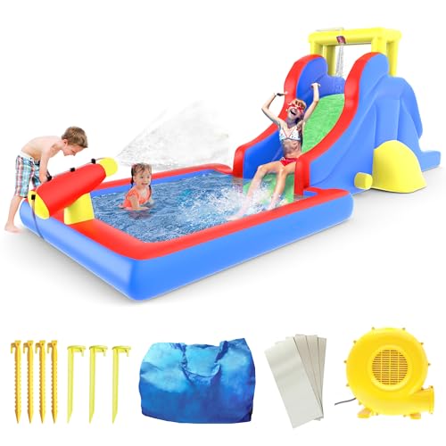 KC108 Inflatable Water Slide Park with Pool and Blower