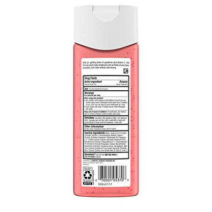 Neutrogena Body Clear Acne Treatment Body Wash with Salicylic Acid Acne Medicine, Pink Grapefruit Body Acne Cleanser to Prevent Breakouts on Back, Chest & Shoulders, 3 x 8.5 fl. oz