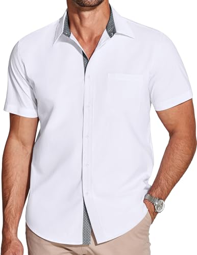 COOFANDY Men's Short Sleeve Wrinkle Free Dress Shirt