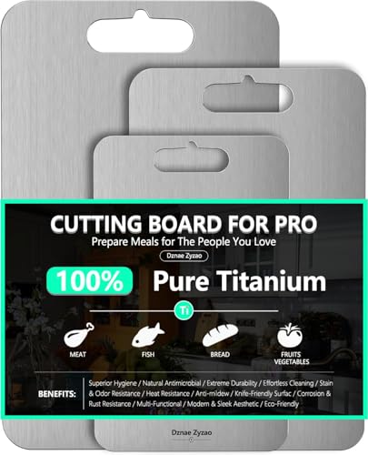 3 Piece Titanium Double Sided Cutting Board Set