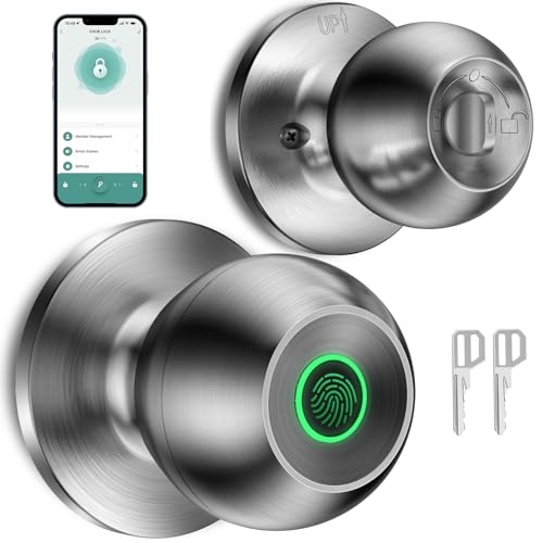 Smart Fingerprint Door Lock Biometric Knob with App