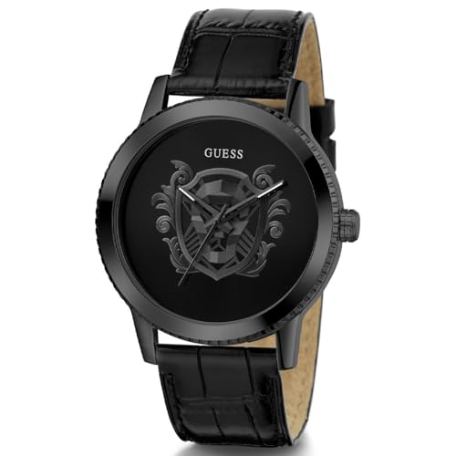 GUESS Men's 44mm Black Watch with Strap